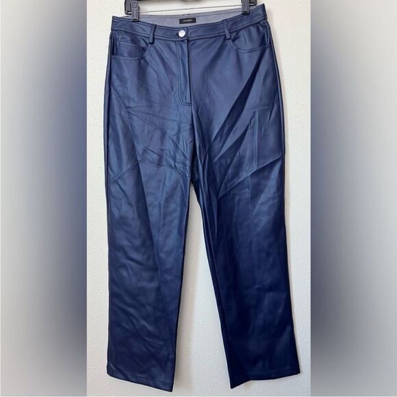 068 New Halogen® 5-Pocket Faux Leather Pants in Classic Blue Size 10 - Picture 2 of 11